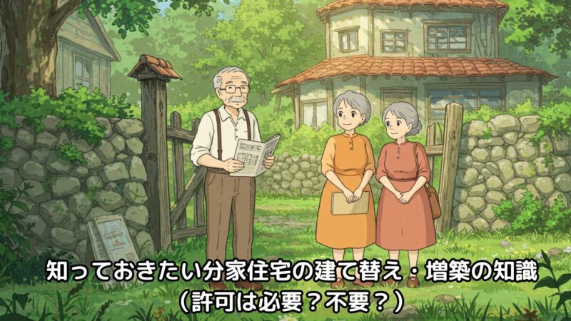 知っておきたい分家住宅の建て替え・増築の知識（許可は必要？不要？） 
