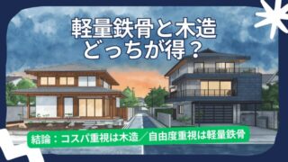 軽量鉄骨と木造どっちが得？【結論：コスパ重視は木造／自由度重視は軽量鉄骨】 