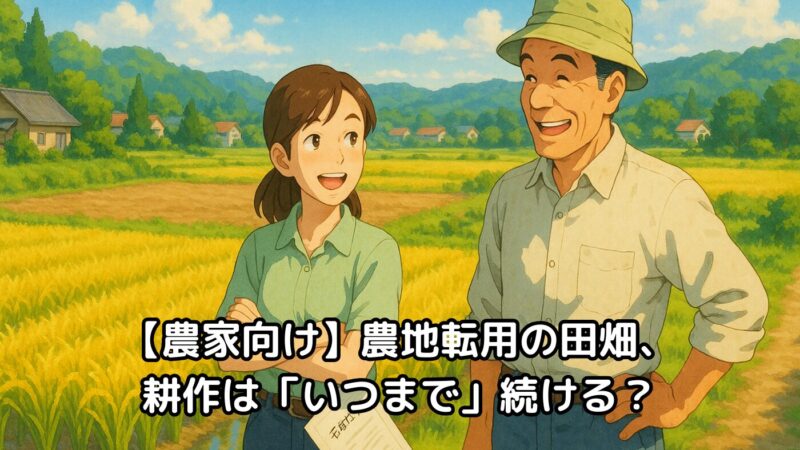 【農家向け】農地転用の田畑、耕作は「いつまで」続ける？手続きの流れと「耕作停止の最適タイミング」を徹底解説 