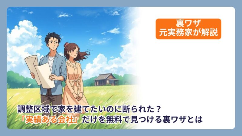調整区域で家を建てたいのに断られた？「実績ある会社」だけを無料で見つける裏ワザを元実務家が解説 