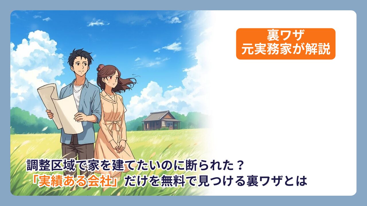 調整区域で家を建てたいのに断られた？「実績ある会社」だけを無料で見つける裏ワザを元実務家が解説